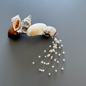 Seashell and Pearl Hair Clip